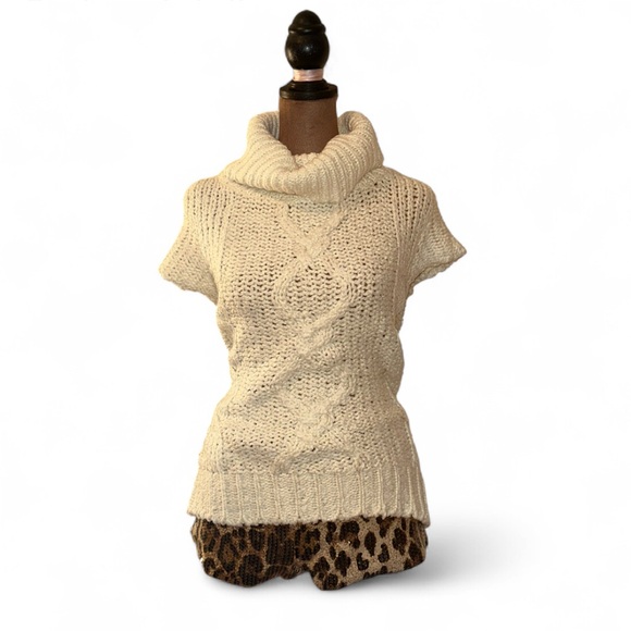 At Last Sweaters - At Last Ivory Knit Short Sleeve Sweater 🦢